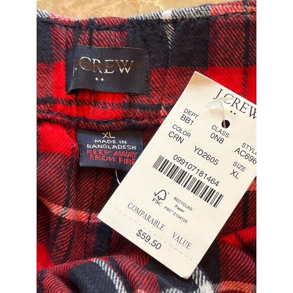 J. Crew Flannel Pajama Pants in Red Plaid XL New Mens xmas christmas holiday - Picture 6 of 6